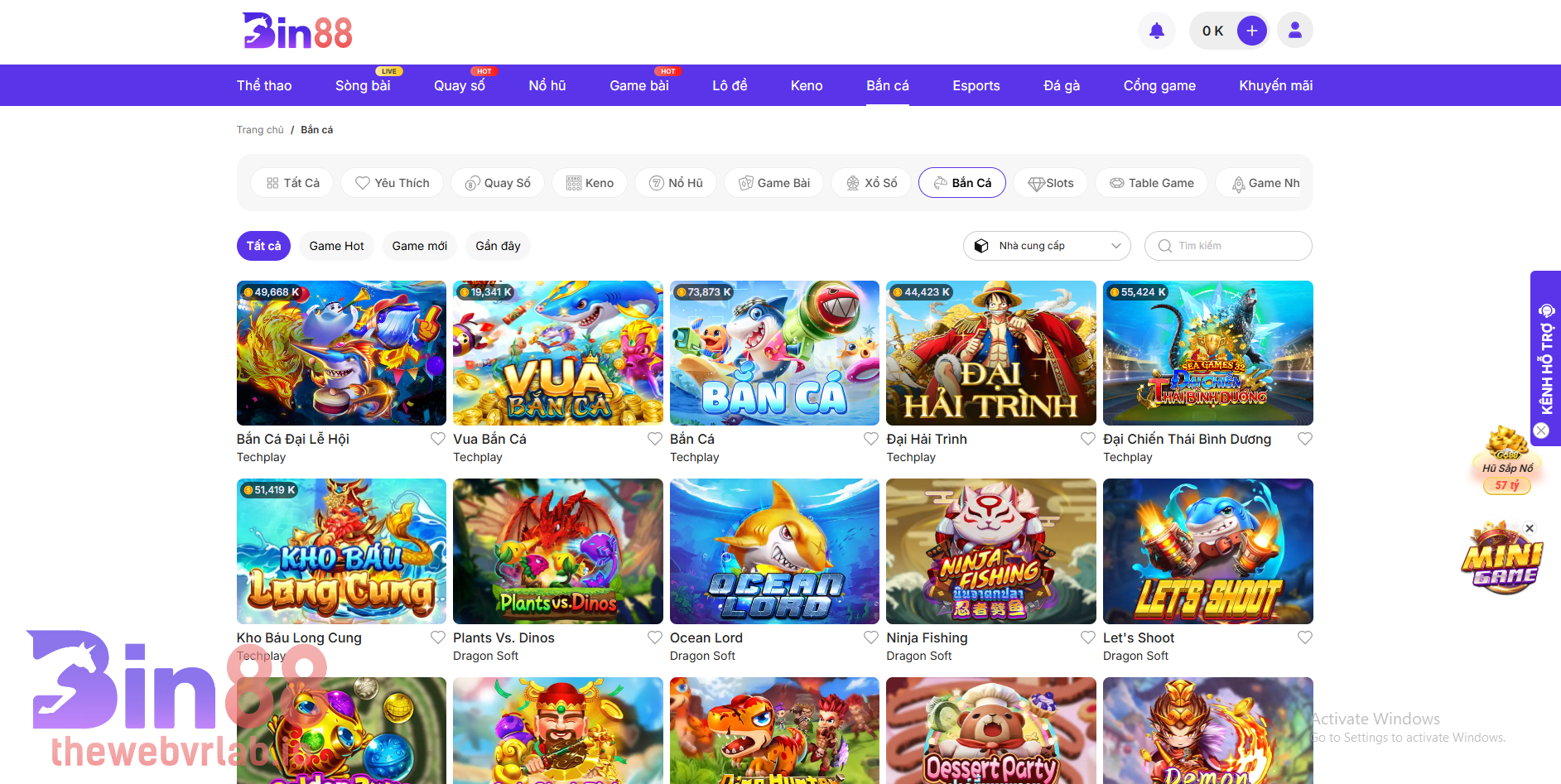 Sự hấp dẫn của Game Bắn Cá BIN88