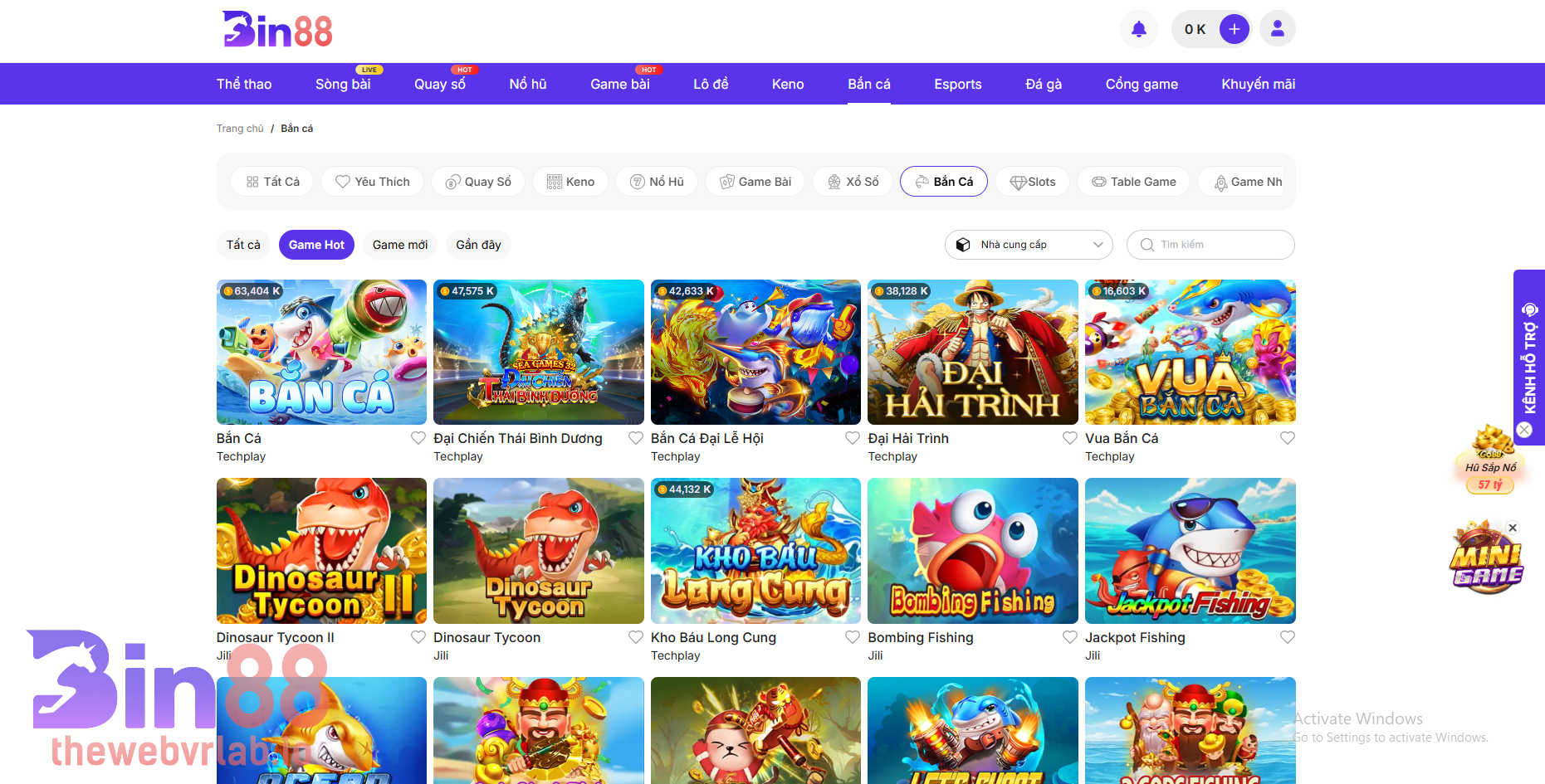 Điểm nổi bật của Game Bắn Cá BIN88