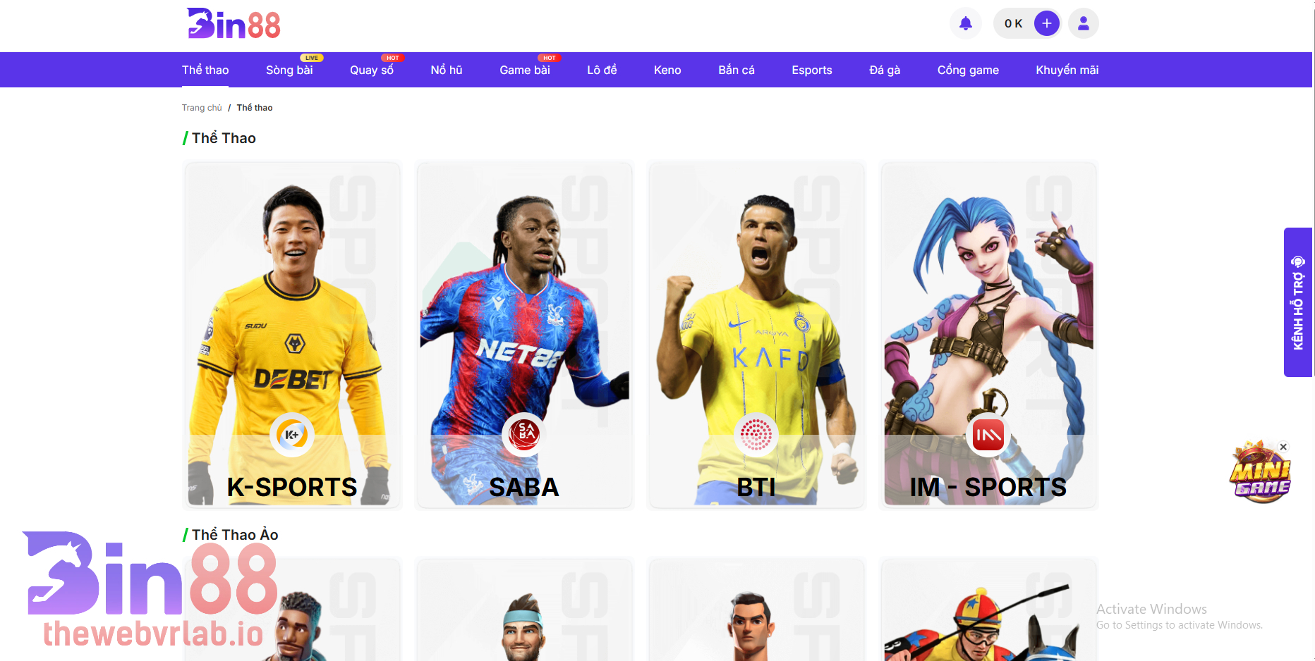 Thể Thao BIN88 có gì nổi trội?